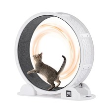 Cat Exercise Wheel with Pedometer 40.8" Cat Treadmill for Pet Health White