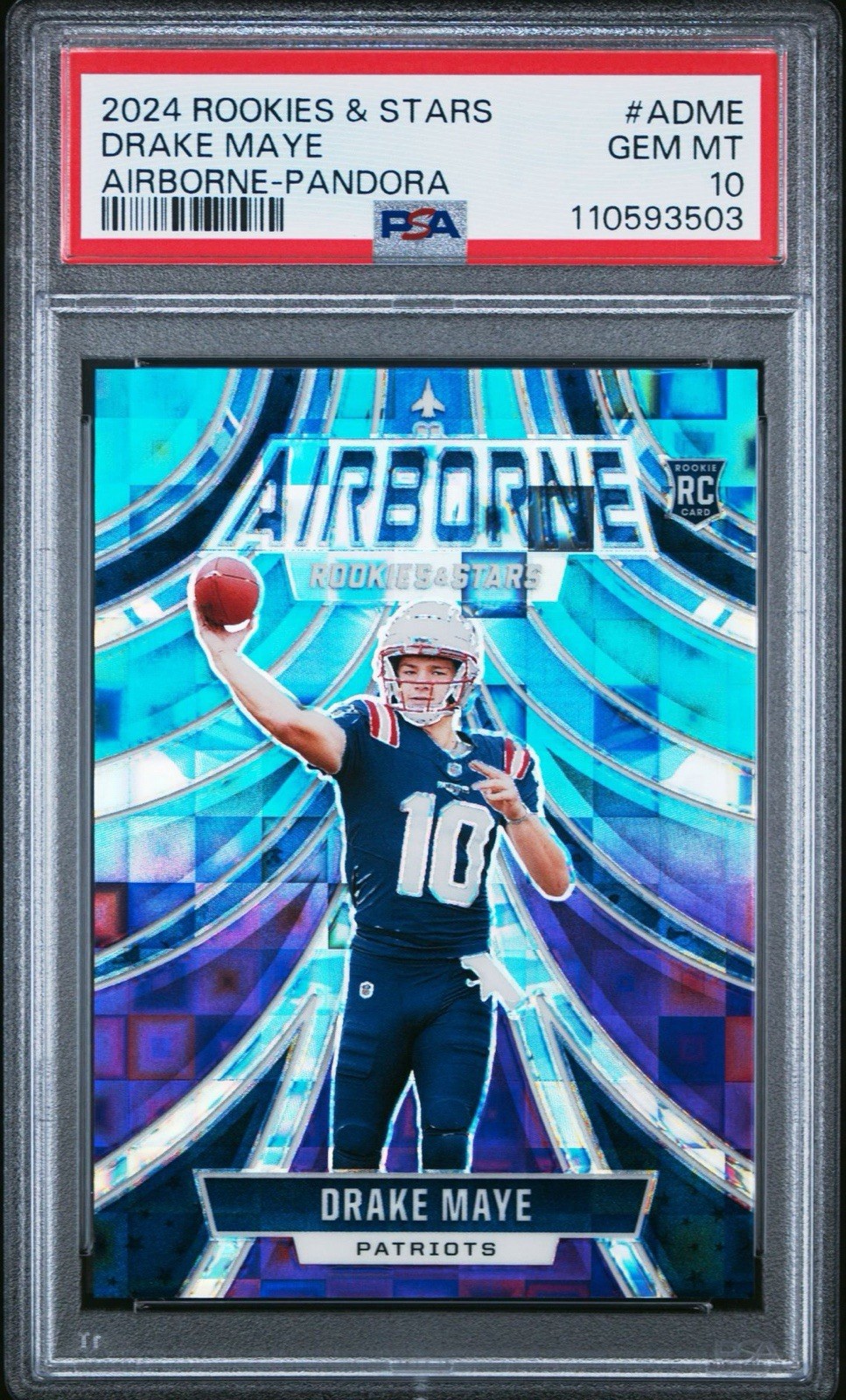 Drake Maye Panini Rookies & Stars Airborne #ADME Pandora