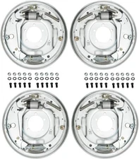 4-Pack 12"x2" Hydraulic Trailer Brakes  Fits 7K Axle –Free Backing Marine Coated