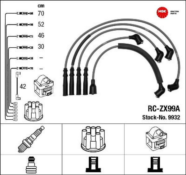 NGK 9932 ZüNdleitungssatz ZüNdkabelsatz ZüNdkabel FüR Mazda-image