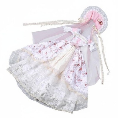 Damen Lolita Kleid mit Spitzenbesatz BJD Puppenkleidung für 1 3 Puppen 60 cm Miniatur