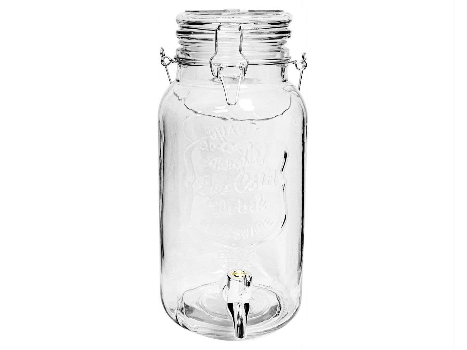 3,5l Glas Saftspender mit Zapfhahn Getränke Spender Eiskühlung