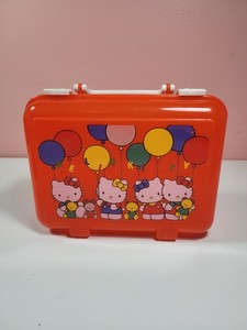 Vintage 1990 Sanrio Hello Kitty Balloons Red Plastic Case 