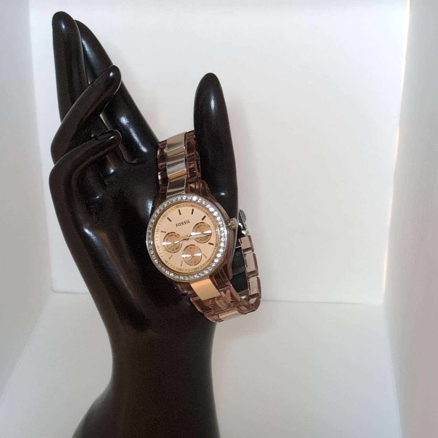 Fossil Stella Glitz Multifunction Translucent Ros… - image 3