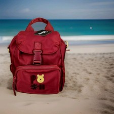 Bioworld Disney Winnie the Pooh Burgundy Nylon Mini Backpack Exclusive New Tags