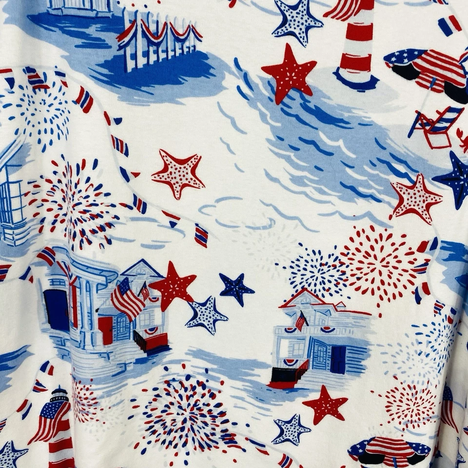 Camiseta sin mangas Kim Rogers talla 1X Americana paisaje patriótico perfectamente suave blanca Foto 3 de 4