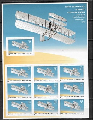2003. 37 Cent. Wright Brothers. Full Sheet of 10 Scott #3783. Mint NH.