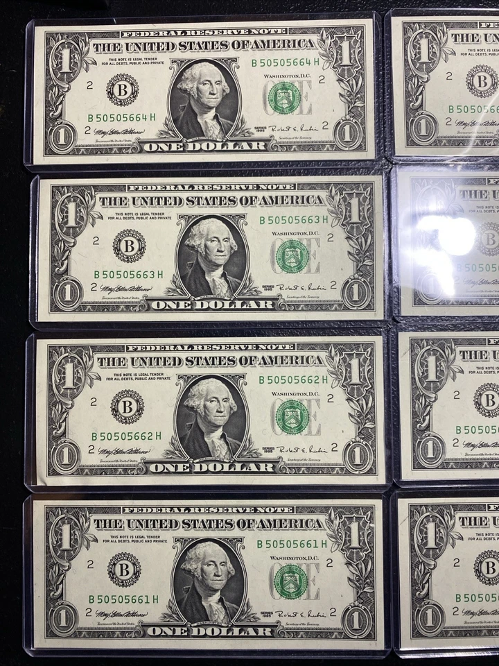 💎SUPER RARE Lot of 12 Consecutive UNC WEB Notes 1995 $1 FR NOTES - Image 2 of 4