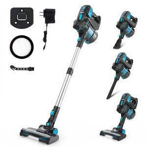 INSE Nettoyant à vide sans fil 20KPa 6-in-1 Aspirateur de bâton 40min Durée Bleu