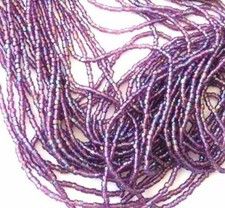 9/0 Charlotte 3Cut Czech PRECIOSA Amethyst AB Glass Seed Beads-1Hank-10Strands