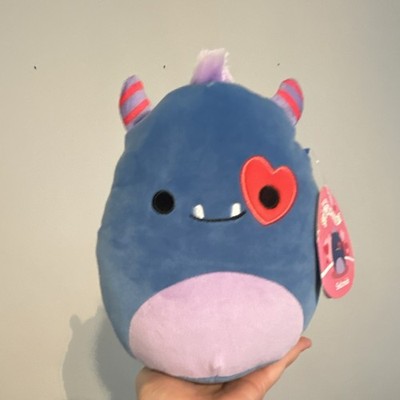 Squishmallows Selznick Monster Plush Blue Purple Heart Eye Stuffed Animal