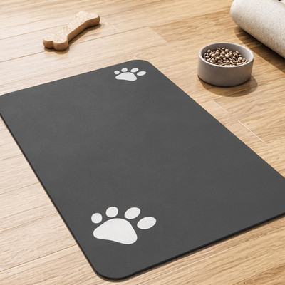 Pet Feeding Mat-Absorbent Dog Mat for Food and Water Bowl-No Stains Easy Clean D