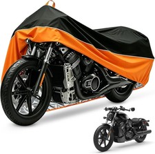 Motorcycle Cover Waterproof Outdoor Storage Reflective Black/Orange