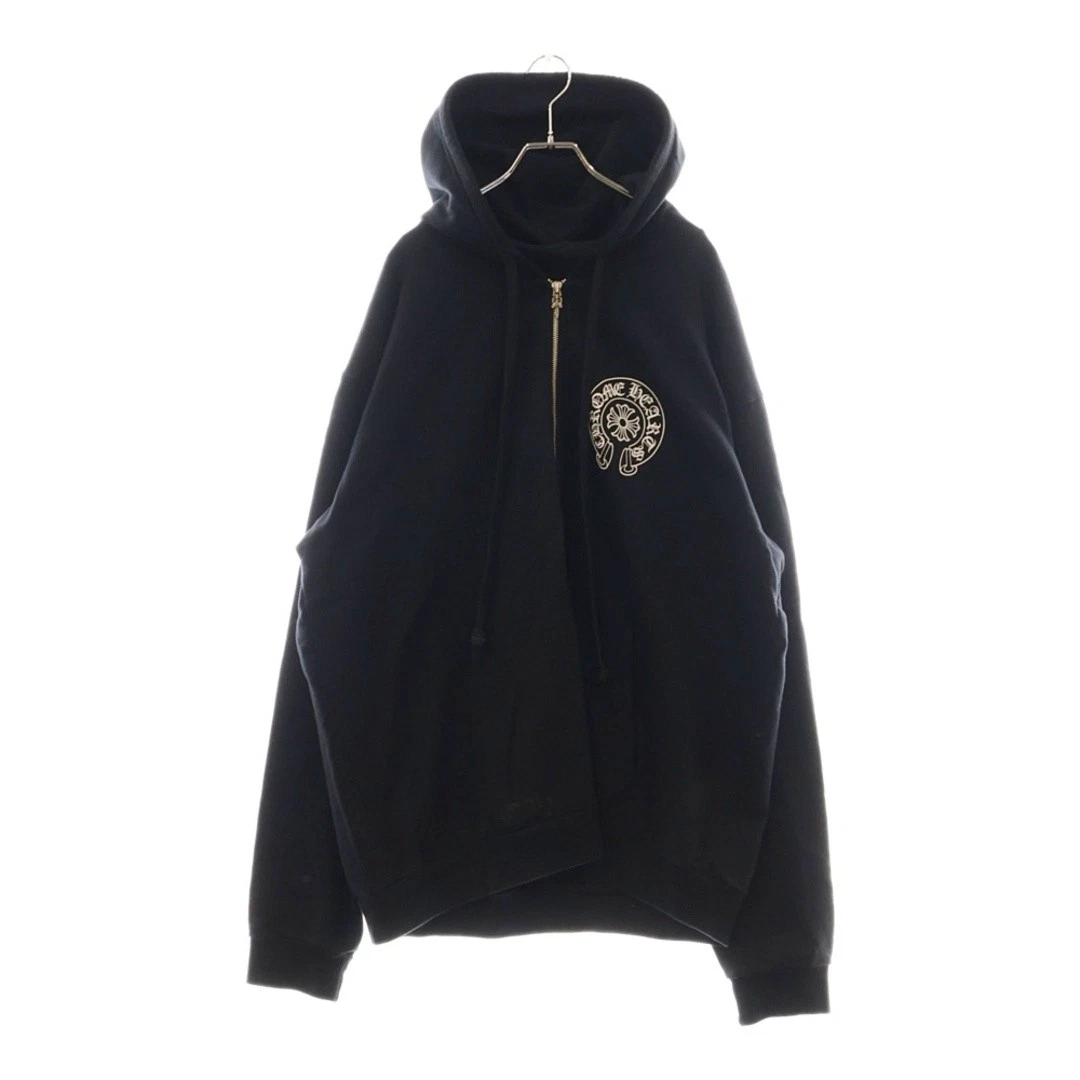 Felpa con cappuccio Chrome Hearts SWTSHRT HD ZIP LTD Los Angeles posteriore ferro di cavallo nera usata