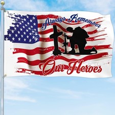 NASIAN Memorial Day Flag Always Remember Our Heroes Flags for Outside 3x5 Dou...
