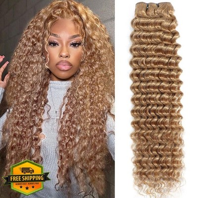 Blonde Deep Wave Hair Bundles, 28 Inch, Brazilian Virgin Remy