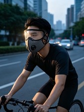 Breathable Cycling Face Mask with Visor Dual Valve Dust Respirator