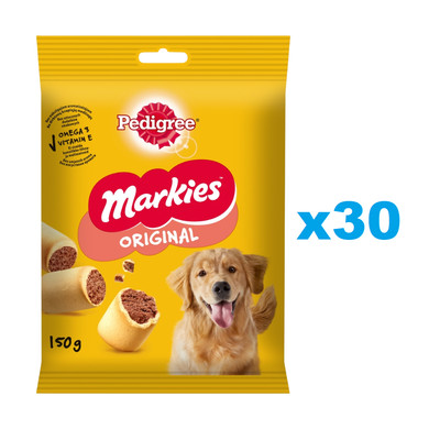 30x150 g PEDIGREE Markies Original Kekse knusprig mit Füllung für adulte Hunde