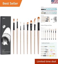 ARTIFY 8-Piece Watercolor Brush Set with Case Professional Quality for Artists