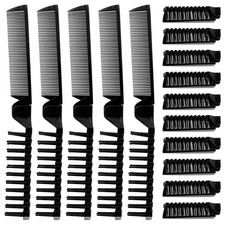 Foldable Hair Combs In Bulk, Individually Wrapped Black Folding Comb, Men Poc...