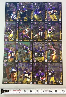 1996 Washington Huskies Team Set Uncut Sheet - Bob Sapp - Huard - Cleeland 10x14