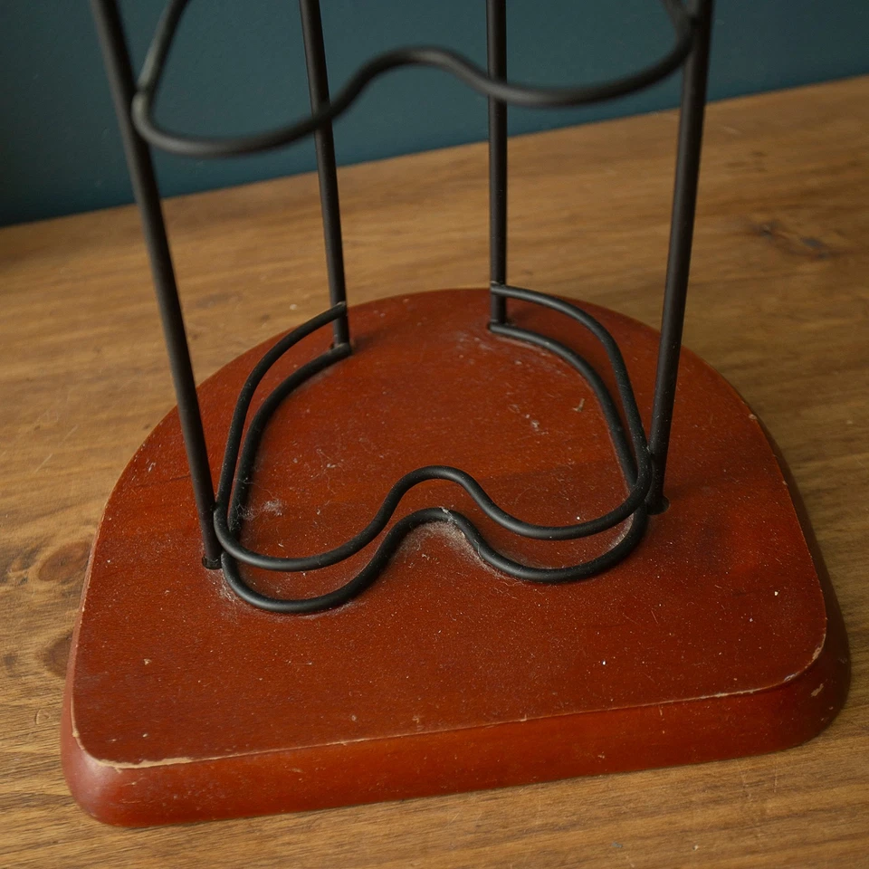 De Colección Atlantic Wave 110 Torre de CD Soporte de Alambre de Acero Base de Madera 51" Poste Moderno Foto 2 de 4