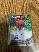 ANDRY LARA 2022 Bowman Chrome 1st Green Shimmer Auto /99 Nationals #CPA-AL