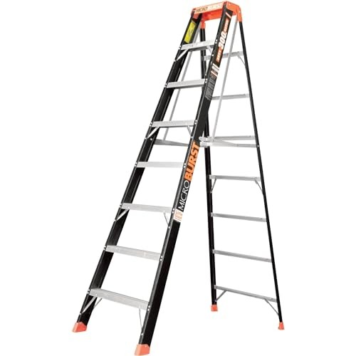 LITTLE GIANT LADDERS MICROBURST 8' STEPLADDER FIBERGLASS TYPE 1A 300LB - GRAY