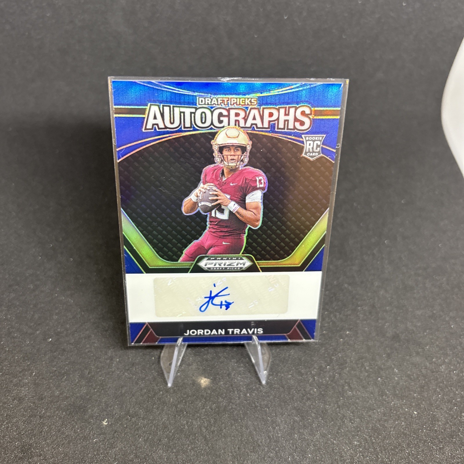 jordan travis draft picks blue auto 2024 panini prizm draft football #148/149