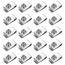 20 Pack U-Style Clip-On M6-1 Nut U-Type Fasteners 304 Stainless Steel Silver