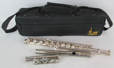 Unbranded Silver Three Piece Flute With Black Storage Bag Approx. 39 x 11 Cm