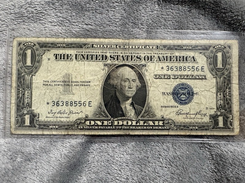 1935-E Star Note Silver Certificate Dollar $1