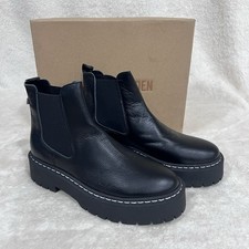 NIB Steve Madden Veerly Black Leather Chelsea Boots Women  s 9 EU 40 Platform