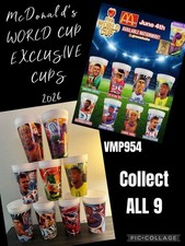 2026 McDonald's Fifa World Cup Adult Happy Meal Cups Full Set Of 9 OPENED