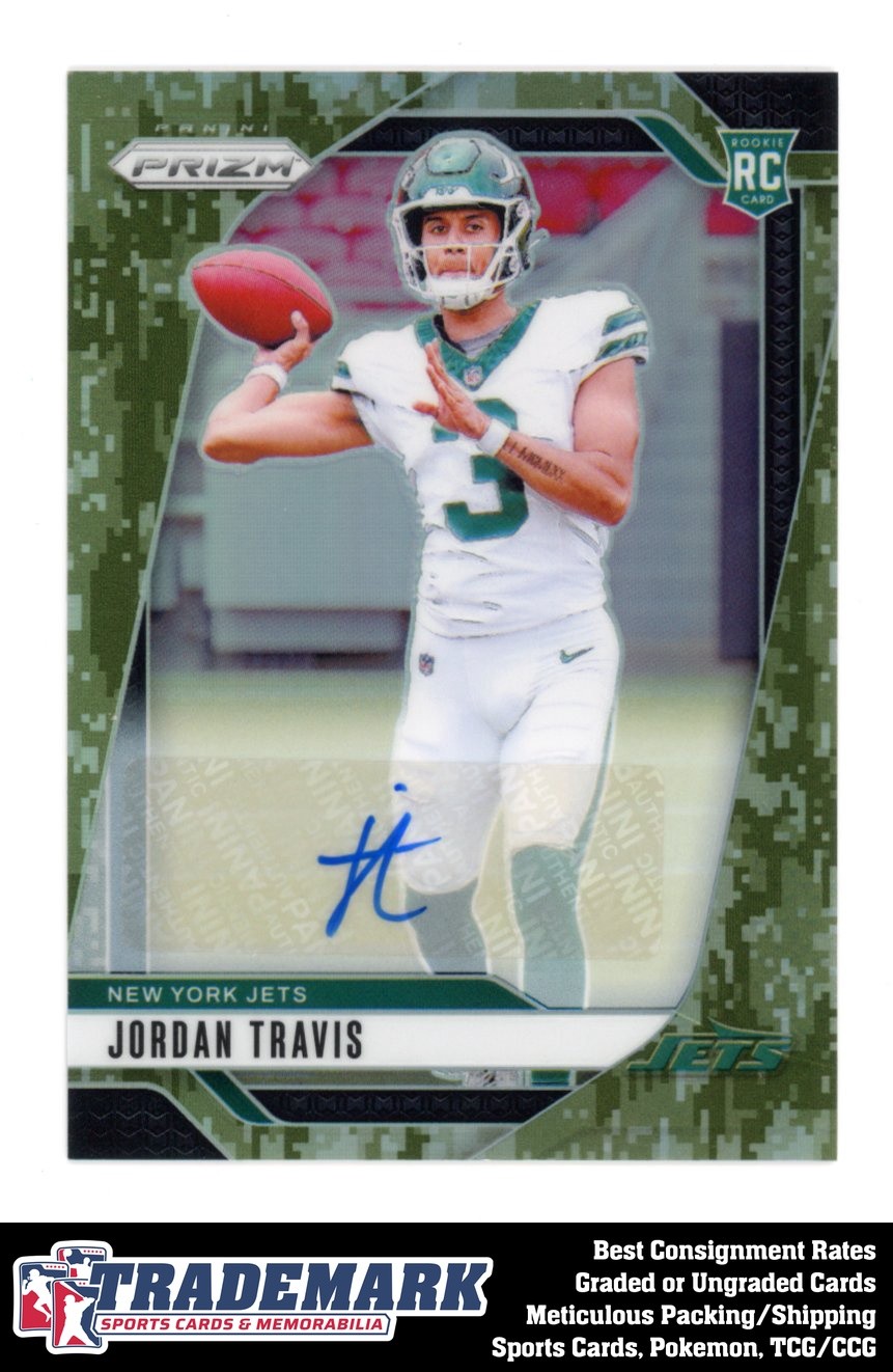 2024 Panini Prizm #359 Jordan Travis Rookie Rookie Autographs Camo Prizm #/25