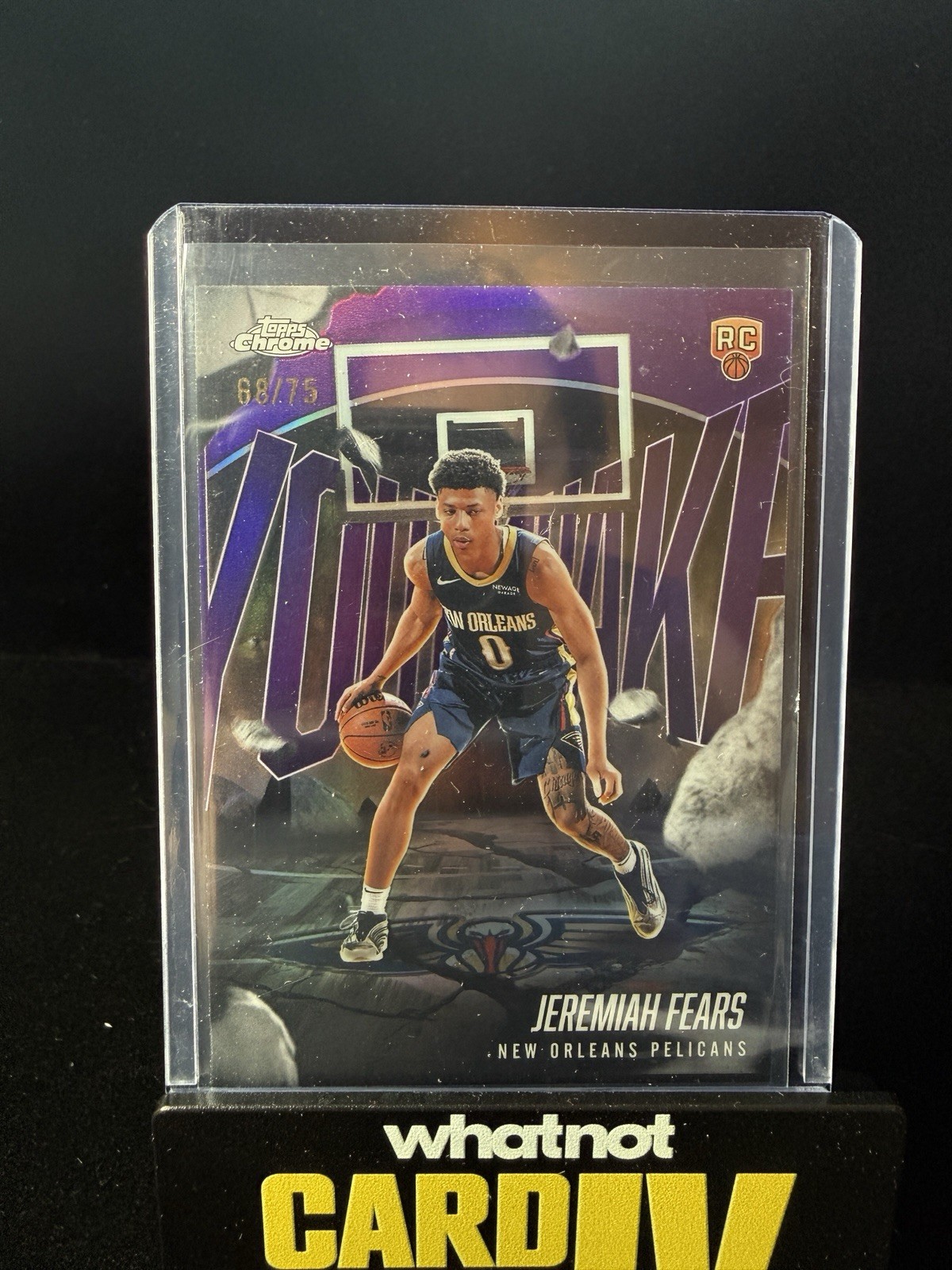 2025-26 Topps Chrome Youthquake Jeremiah Fears Purple /75 RC Pelicans YQ-7