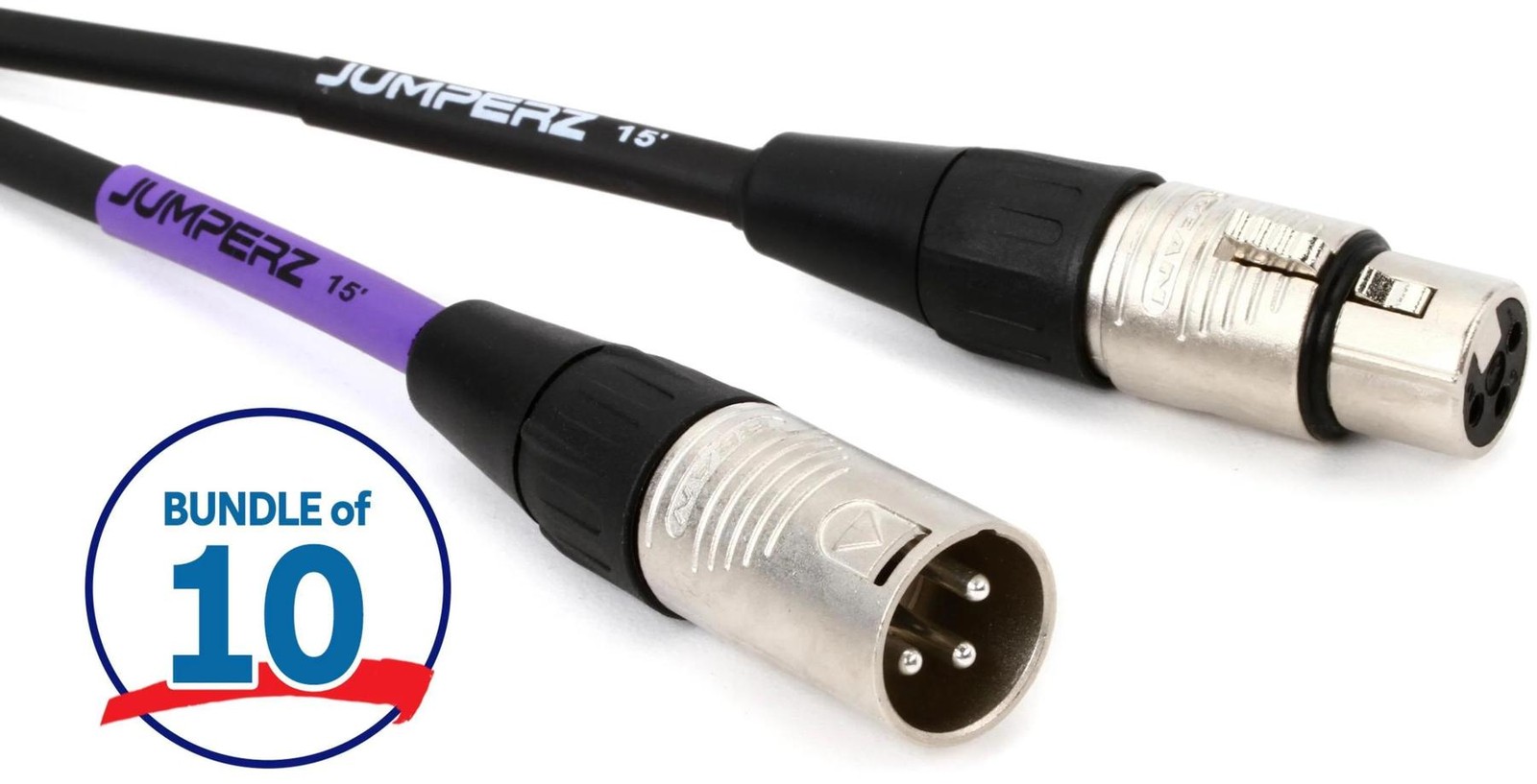 Микрофонный кабель JUMPERZ JBM Blue Line длиной 15 футов 10 штук в упаковке 52790₽