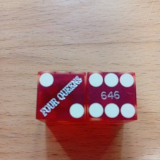 Casino Würfel  Four Queens, red jedes paar mit match nummern,Las Vegas
