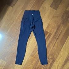 lululemon athletica Women’s Ankle Leggings Blue Solid Logo Size 2
