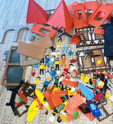 Large LOT of Vtg 1970's Playmobil Medieval Castle Figurines Parts & More!