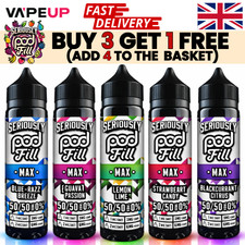 Seriously Pod Fill Max E-Liquid By Doozy Vape 0MG Nicotine Free 50/50 Vape Juice