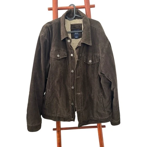 VTG Y2K Gap Brown Corduroy Fleece Lined Jacket sz L - product listing photo