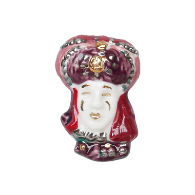 Feve Maske von Venedig Venezianische Könige Gold und Platin Porzellan Figur Miniatur