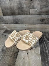 Burberry Monogram Furley Slides Beige Sandals 8056745 Women s Size 39/ US 9W