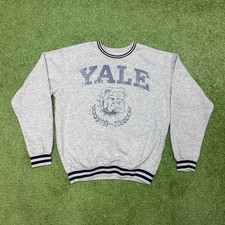 Yale University Sweatshirt Mens Size M Gray Bulldog Crewneck Retro Official Ivy