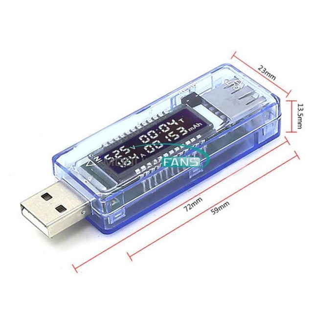 Voltage Tester Megger LED USB Charger Doctor - Voltage & Current Meter Tester For Power Banks & Cables (Red/Blue Display) Usb Tester - Foto 3