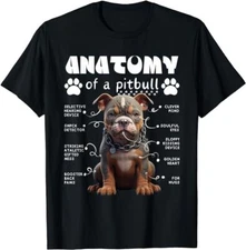 NEW LIMITED Pitbull Dog Anatomy Cute Pittie Lover Pit Bull Owner T-Shirt S-5XL
