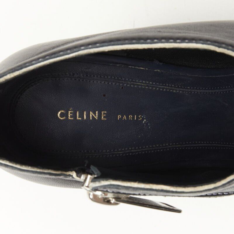 OLD CELINE Phoebe Philo black leather twist silver zip cone OLD CELINE Phoebe Philo black leather twist silver zip cone