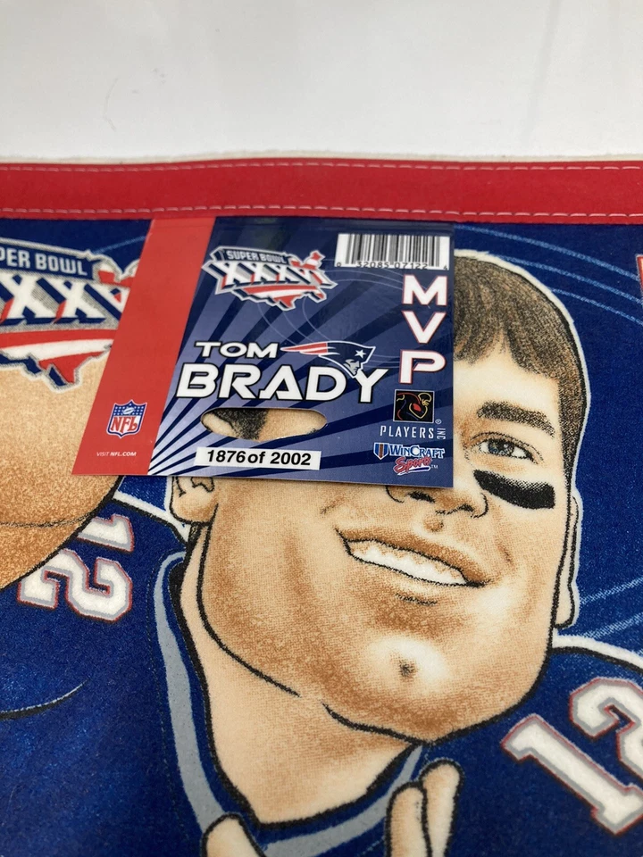 Banderín firmado por Tom Brady del Super Bowl XXXVI MVP (36) 1876 de 2002 por Wincraft Foto 4 de 4