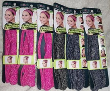 SCUNCI Everyday Active Head Wrap Headbands 3 Pink and 3 Gray TOTAL 6 PIECES NIP